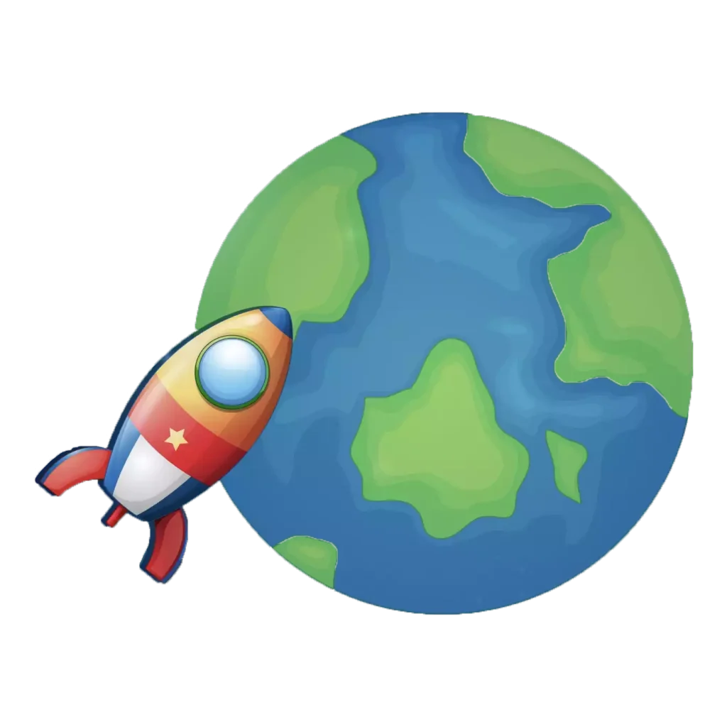 dibujo cohete tierra